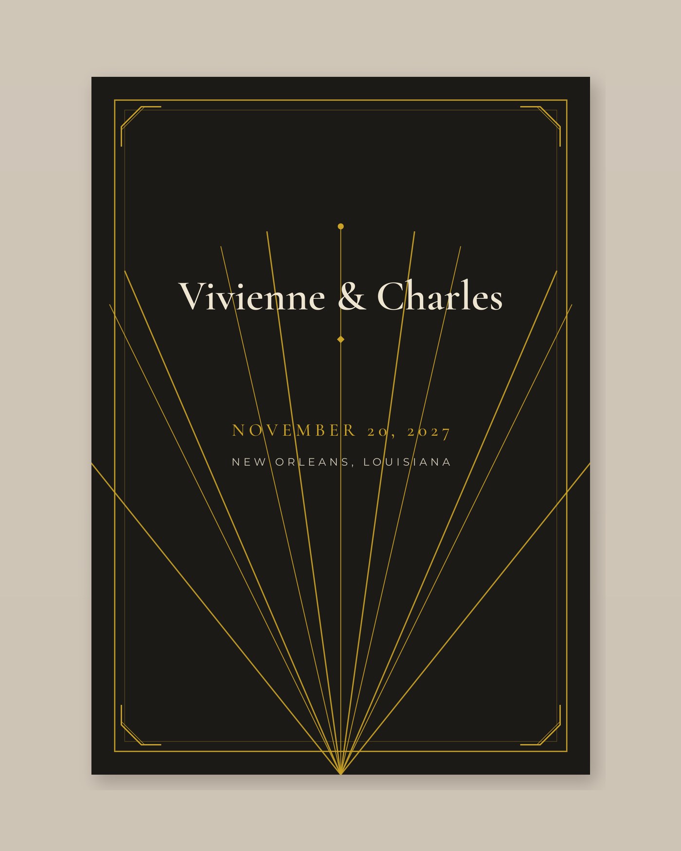 Art Deco invitation suite preview