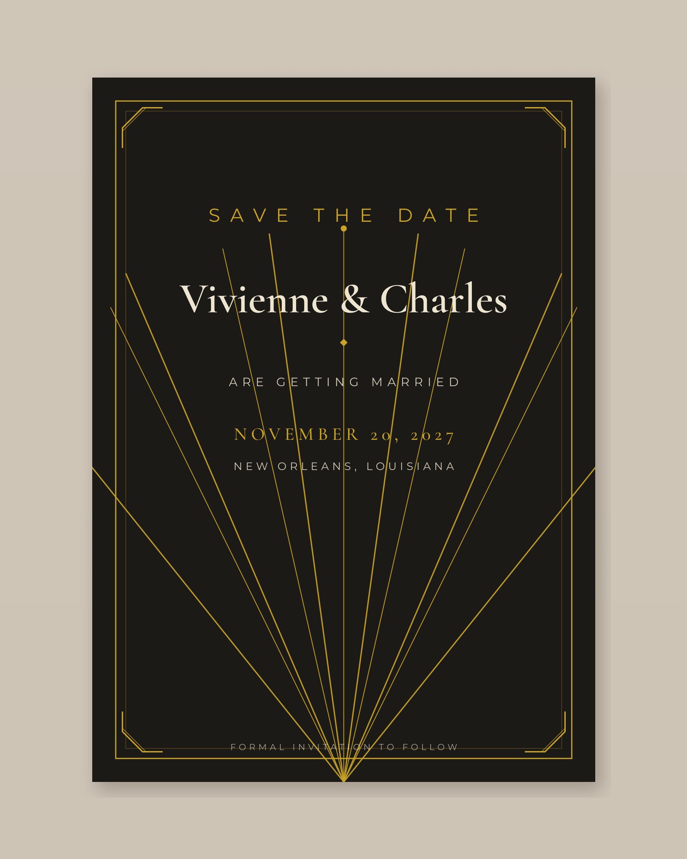 Art Deco save the date preview