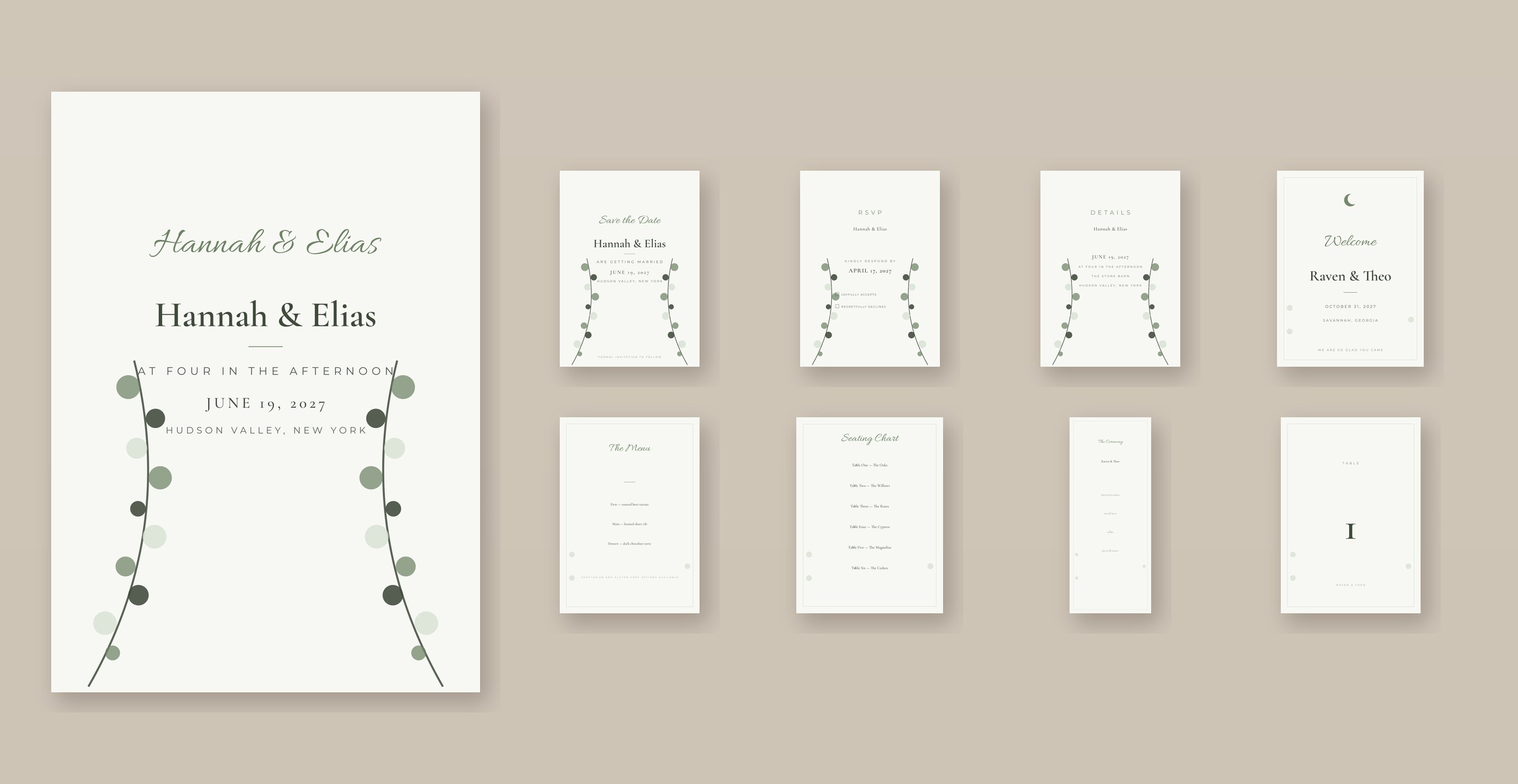 Eucalyptus Complete Wedding Collection, every design