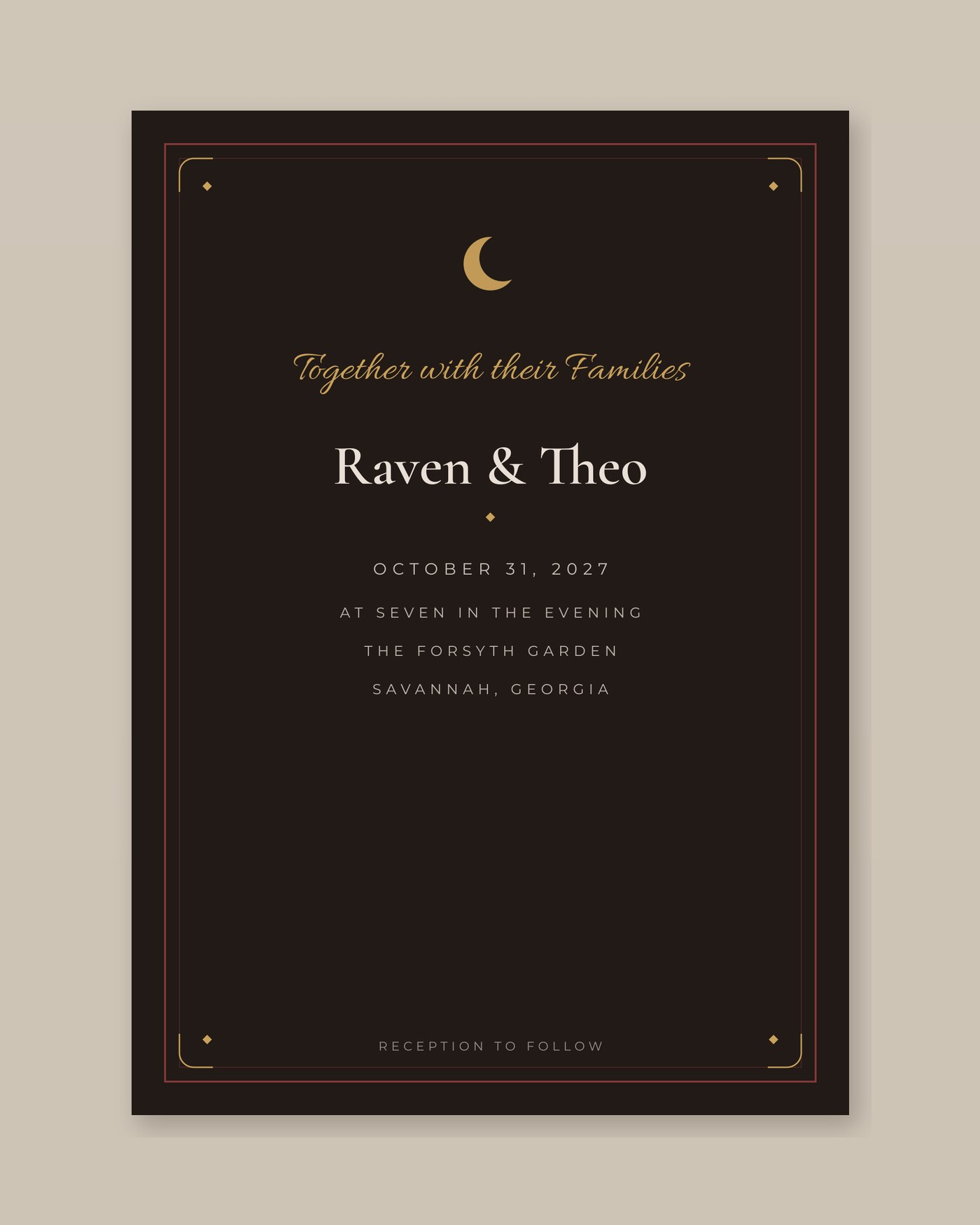 Gothic dark romance invitation suite preview