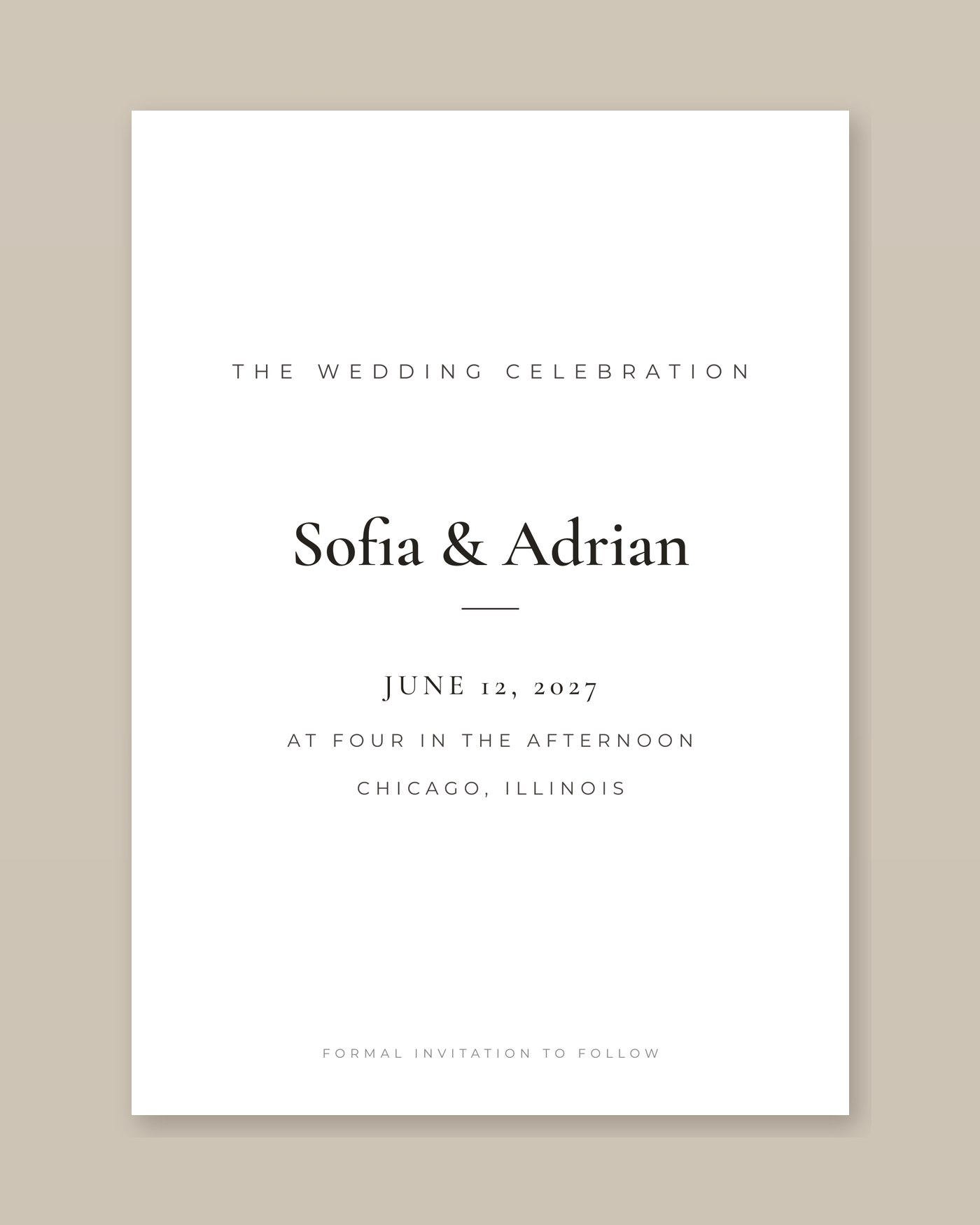 Minimalist wedding invitation suite preview